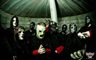 Masked group photo dark dome 2 - metal free wallpaper