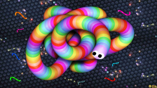 Colorful snake confetti black background - 2 d game art free wallpaper