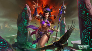 Woman sword bird demon shoulder - league of legends concept art free wallpaper