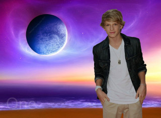 Young man blue moon purple - a young man free wallpaper