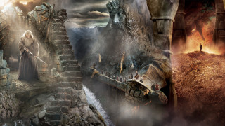 Man bridge ladder collage standing - a ladder free wallpaper