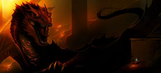 Dragon fire embers molten sunset - a long neck free wallpaper