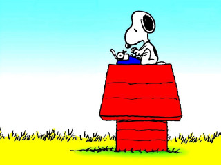 Cartoon dog red box blue - a cartoon of a dog free wallpaper