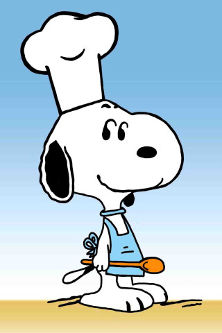 Cartoon dog chef hat blue - character free wallpaper