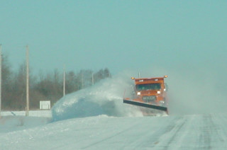 Snow plow driving snowy road - frostbite 3 engine free wallpaper