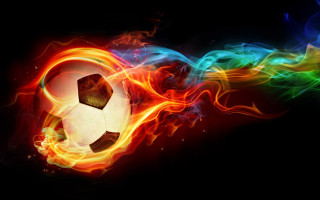 Soccer ball fire smoke black 2 - a soccer ball free wallpaper