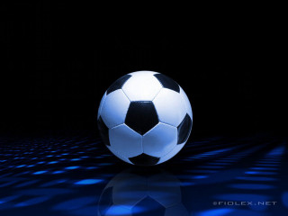 Soccer ball blue lights dark - a soccer ball free wallpaper