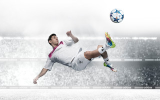 Man kicking soccer ball air - a man kicking free wallpaper