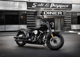 Black motorcycle parked restaurant salt 2 - a sign free wallpaper