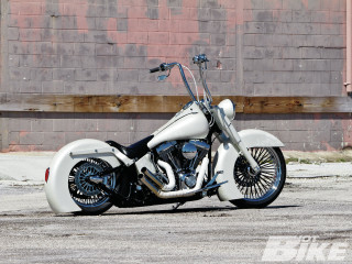 White motorcycle red brick wall - chrome free wallpaper