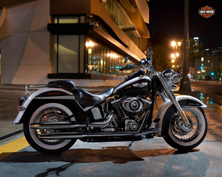 Motorcycle parked night city street - the side of the road free wallpaper