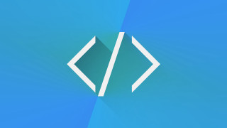 Blue background white programming symbol - the right side free wallpaper