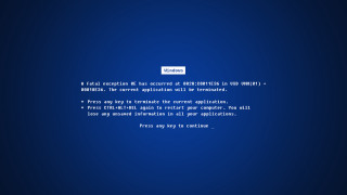 Blue screen white text says 2 - a blue screen free wallpaper