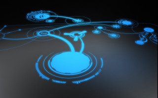 Blue circle surrounded black background 2 - a wireframe diagram free wallpaper