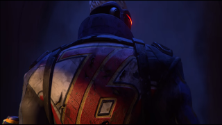 Futuristic man glowing eye armor - a futuristic suit free wallpaper