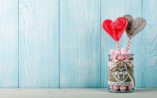 Jar candy hearts table blue - a jar free wallpaper