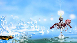 Man floating water book light - the water free wallpaper