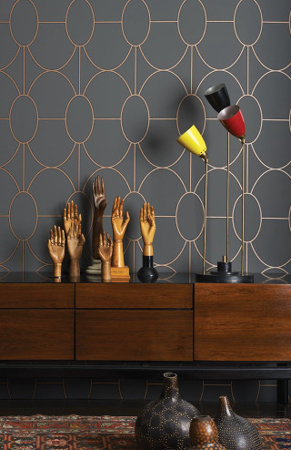 Table wooden cabinet lamp hands 2 - enguerrand quarton free wallpaper