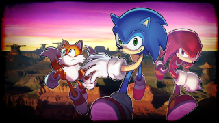 Sonic tails desert sunset cartoon - the desert free wallpaper