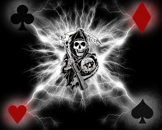 Skull sculler flag spade card - a skull free wallpaper