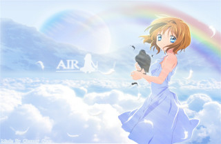 Girl blue dress black object - visual art free wallpaper