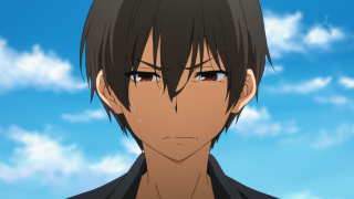 Black haired man blue sky - a black shirt free wallpaper