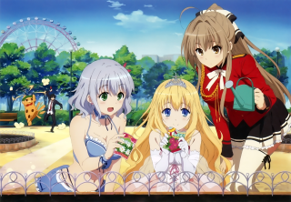 Anime girls field grass trees 2 - a ferris free wallpaper