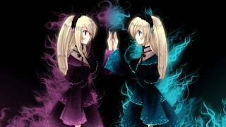 Anime girls blonde blue pink - a dress free wallpaper
