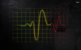 Black red green wave honeycomb - analytical art free wallpaper