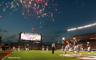 Football game fireworks large screen - concept art free wallpaper