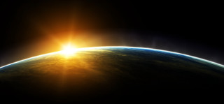 Sun bright horizon earth sky - a matte painting free wallpaper for desktop