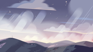 Mountain sky clouds stars plane - overhead free wallpaper
