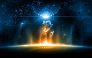 Space explosion lava blackhole astronaut - a bright light in the middle of the image free wallpaper