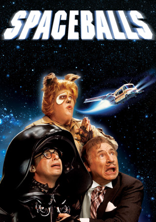 Spaceballs movie poster suits woman - free sci-fi wallpaper