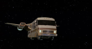 Large truck flying night stars - war free wallpaper