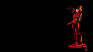 Woman red yellow costume black - costume free wallpaper