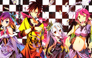 Anime girls checkered wallpaper group - madhouse free wallpaper