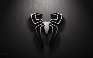 Black white spider logo black - minimalism free wallpaper