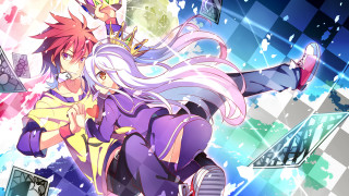 Anime longhair purpleoutfit sword flying - a purple outfit free wallpaper