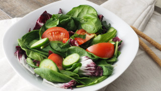 Salad vegetables white bowl food - a white cloth free wallpaper