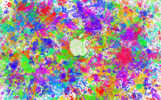 Apple logo colorful background paint - brush stroke free wallpaper