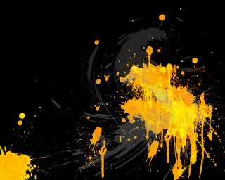 Black yellow background paint splatters - action painting free wallpaper