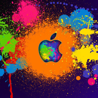 Bright colorful apple logo paint - bright free wallpaper