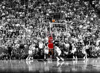 Basketball player jumping dunk crowd 2 - a basketball player free wallpaper