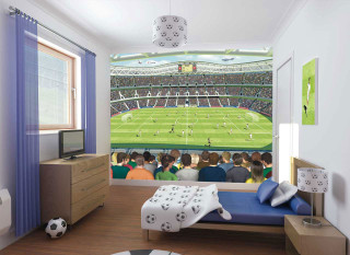 Soccer themed bedroom wallpaper mural - concept design free wallpaper