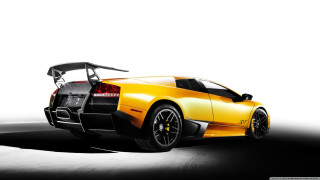 Yellow sports car black white - a shadow free wallpaper