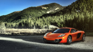 Car mountain forest sky gravel - matte drawing free wallpaper