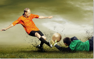 Man kicking soccer ball field 14 - a man kicking free wallpaper