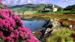House hill pond mountains sky - a hill free wallpaper