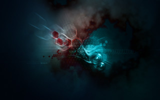 Blue red black red white - geometric abstract art free wallpaper